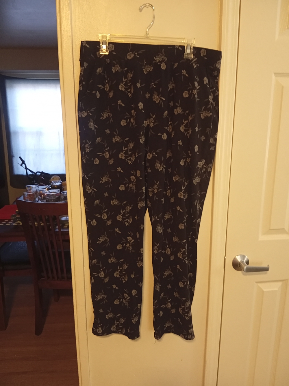 croft & barrow Navy Floral Straight-Leg Pull-On Pants